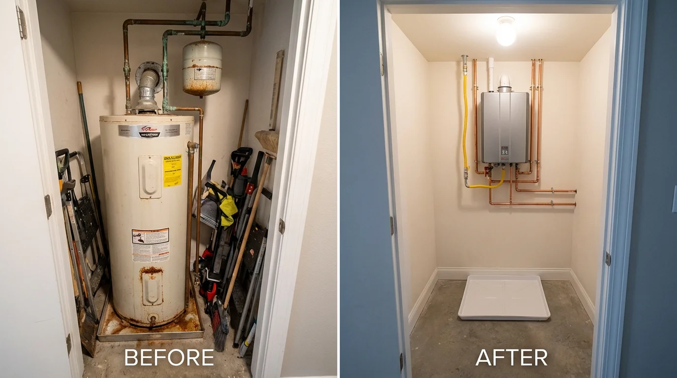 Tank water heater versus wall-mounted tankless unit comparison for Norway, MI homeowners